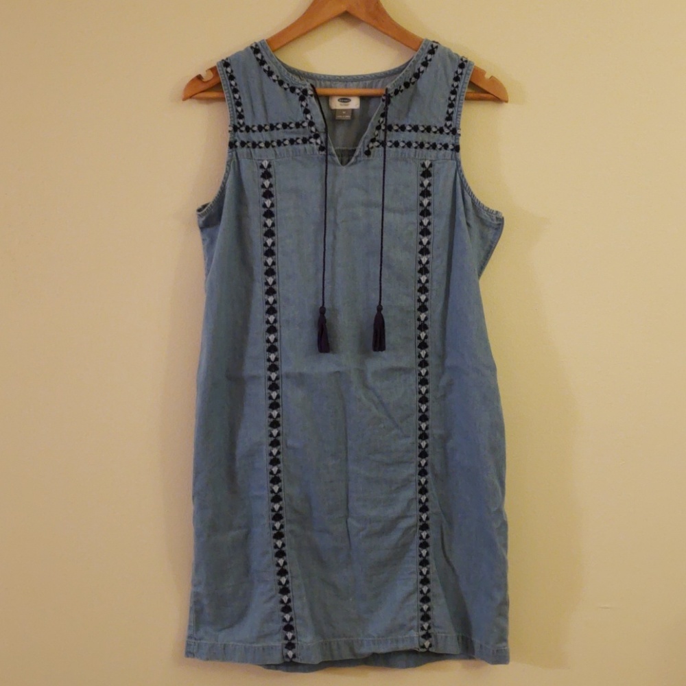 Denim shift dress